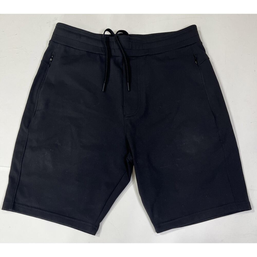 Public Rec Shorts Mens 30R Black Stretch Drawstring Zip Pockets 8” Inseam